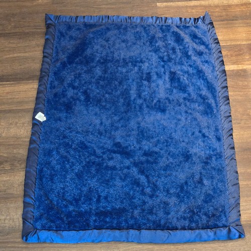 Circo Target Dark Navy Baby Blanket Ultra Thick Plush Satin Trim Lovey - Picture 3 of 4