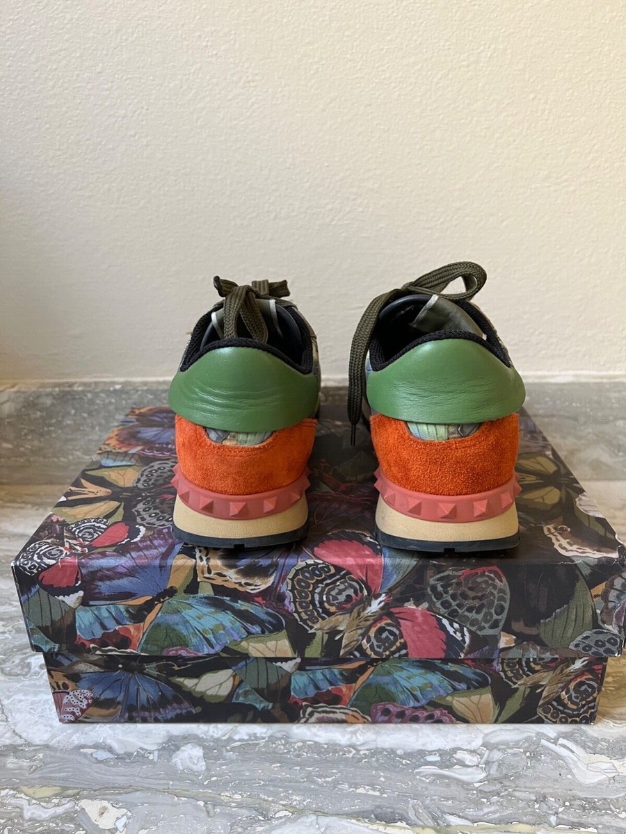 Valentino Multicolor Camo Butterfly Printed Sneakers, Size Valentino Multicolor Camo Butterfly Printed Sneakers, Size