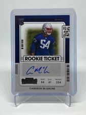 2021 Panini Contenders Cameron McGrone RC Rookie Ticket Autograph Patriots