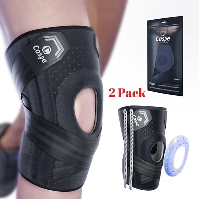 2 Pack Knee Brace Support Stabilizer Patella Adjustable Knee Wrap for Arthritis