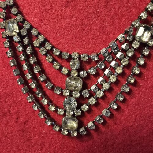 Conjunto de collar de diamantes de imitación de punta/bisel de 15" con pendientes a juego bisutería - Imagen 2 de 9