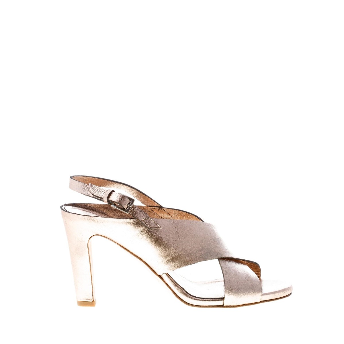 DEL CARLO women shoes Ancient Pink leather sandal made in Italy heel cm