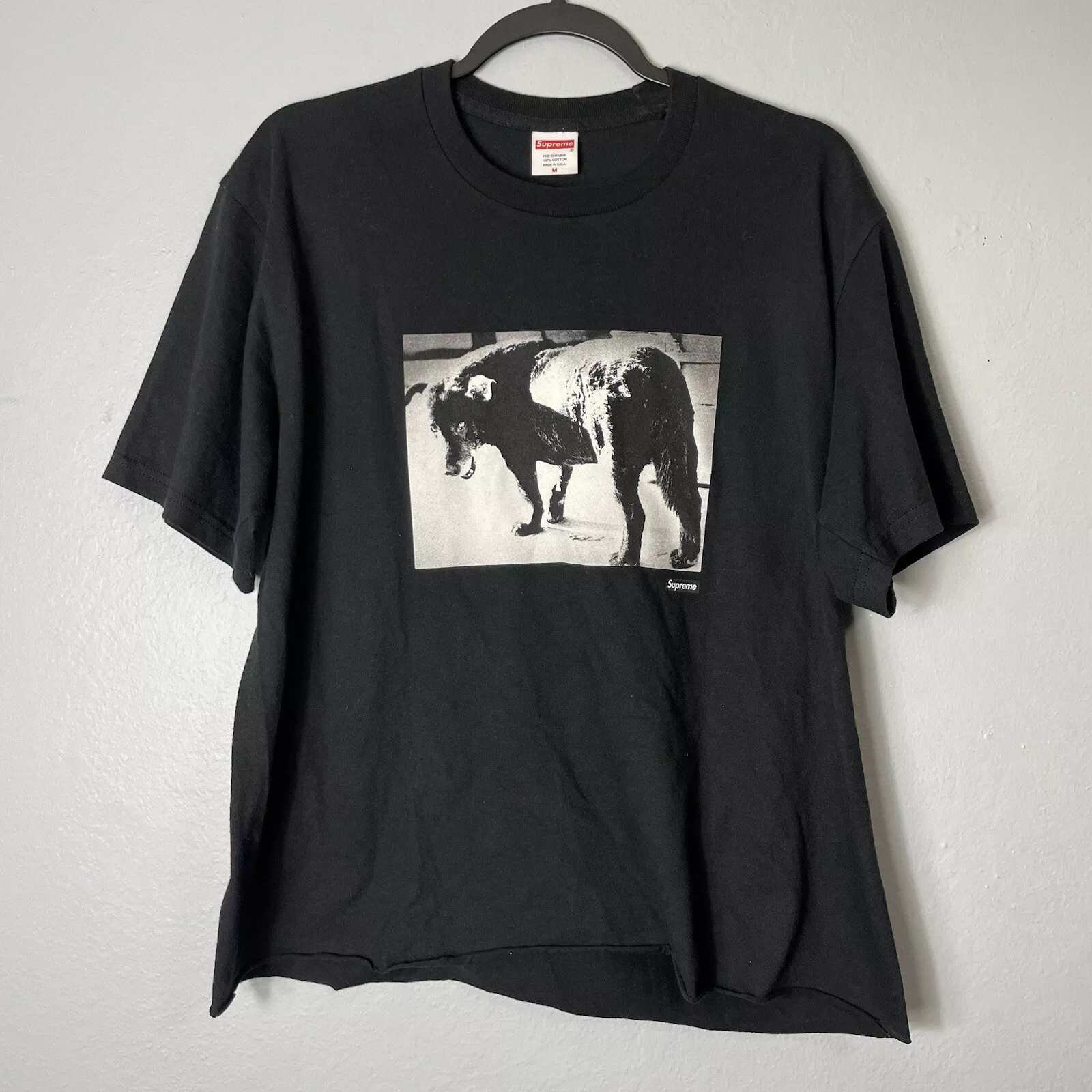 SUPREME Daido Moriyama Dog Tee noir véritable coupe moyenne raccourcie