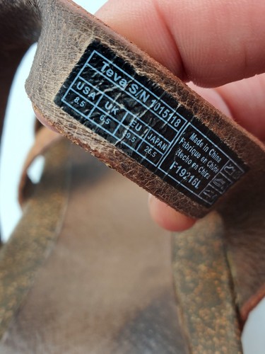 Teva Women Size 8.5 Brown Leather Ysidro Slide Wedge Strappy Comfort Sandal - Picture 7 of 8
