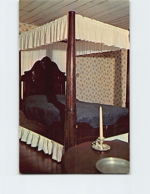 #ad Postcard Bed in McLoughlin House Oregon City Oregon USA $3.49