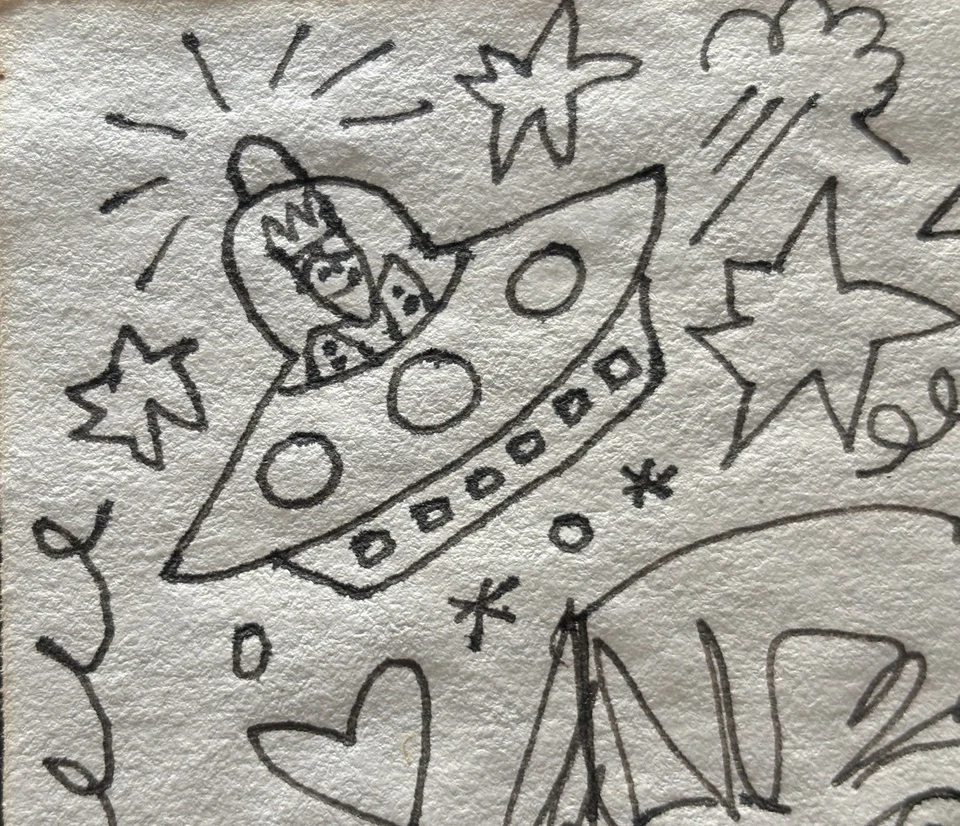 James Rizzi original Zeichnung, Unikat „ohne Titel“, handsigniert, 2000, gerahmt - Bild 2 von 4