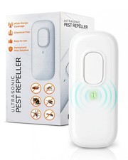 Pest Defence Ultrasonic Repeller, Bye Critter 1 Count (Pack of 1), White