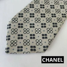 CHANEL Silk Coco Mark Floral Tie