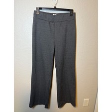 Anne Klein Black  White Herringbone Wide Leg Career Trousers