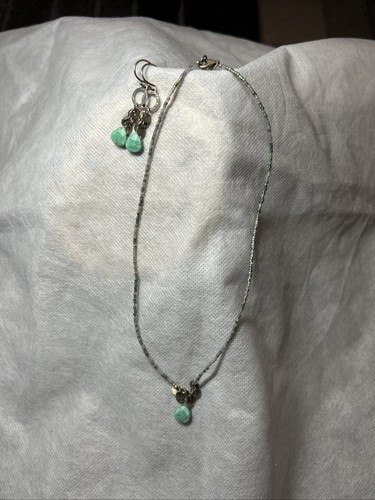 Silpada 925 sterling silver Fresh Glow seed bead howlite necklace and earrings