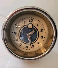 Pottery Barn Art Deco Chrome Desk Clock Battery Powered Retro