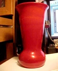 RARE 1930's Vintage 10" Mandarin Red Slag FENTON Art Glass Flared Vase # 184