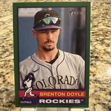 2025 Topps Heritage Green Border #175 Brenton Doyle Colorado Rockies + Base Card