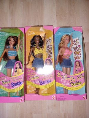 3 Barbie Puppen Butterfly Art Barbie 1998 Teresa Christie Barbie