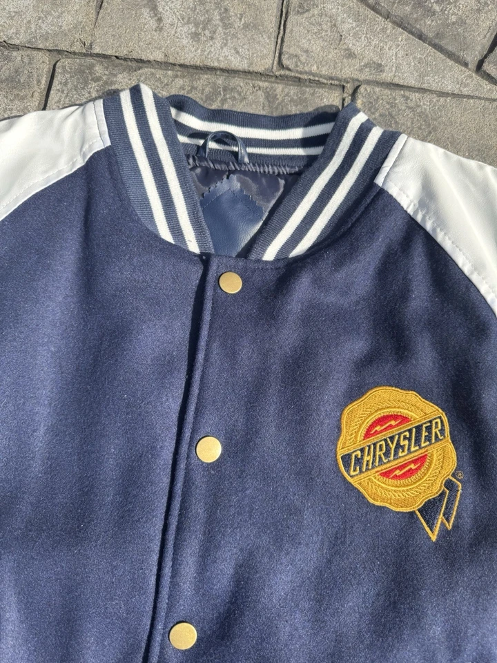 Vintage 00s Chrysler Wool Varsity Bomber Style Jacket Car Auto Promo Size M - Image 2 of 4