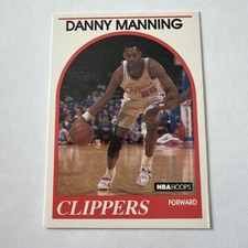 Danny Manning 1989 Hoops  #40 RC Rookie Card Los Angeles  Clippers. rookie card picture