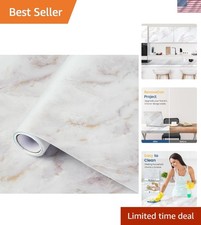 Durable Marble Contact Paper, 9.56 Sq Ft Matte Finish, Self-Adhesive Upgrade
