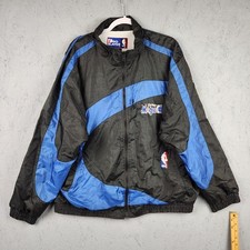 Vintage Orlando Magic Jacket Mens Large Black Blue NBA Basketball Pro Player 90s