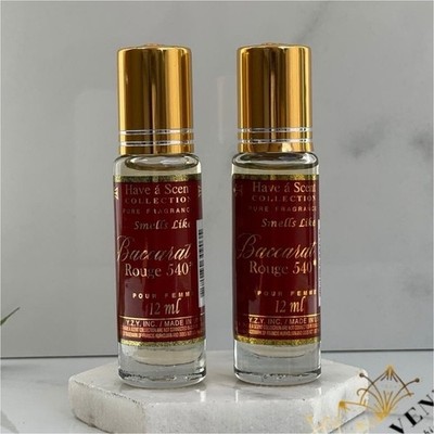 2 pack  Baccarat Pure Fragrance Oil long lasting Rollerball 12 ml