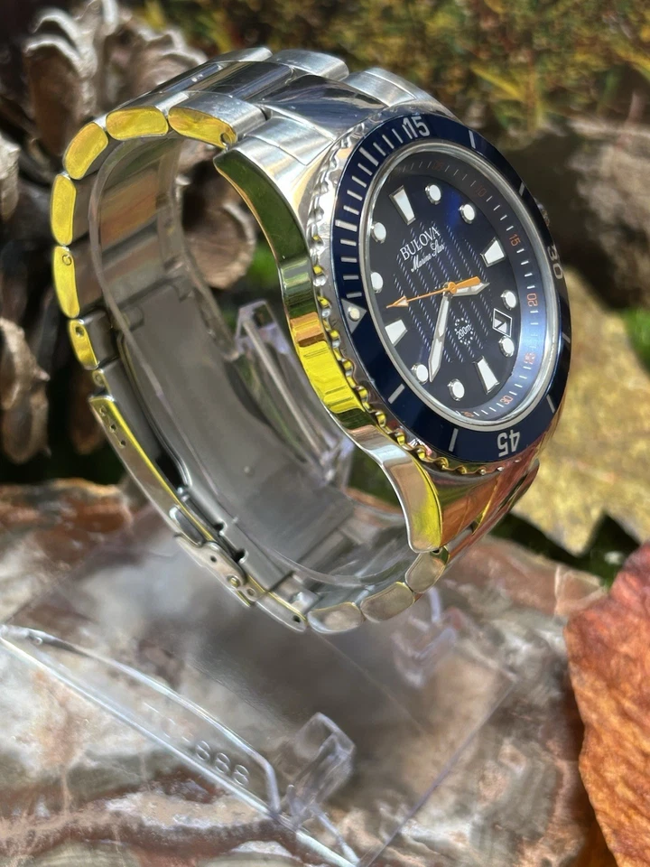 Vintage Men’s Silver Tone Bulova Marine Star 200m WR Diver Quartz Watch. Runs - Image 4 of 4