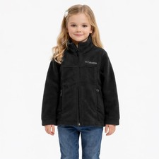 Columbia Kids XXS 4/5 Black Fleece Full Zip Jacket Mock Neck RN69724