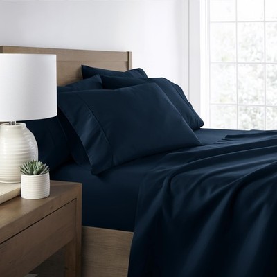 Linen Market 6 Piece Bed Sheet Set, Navy, Queen