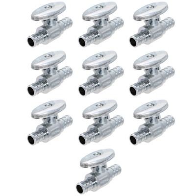 10 Pack  XFITTING 1/2'' Pex B X 1/2'' Pex Ball Valve Mini Version, 1/4'' Turn
