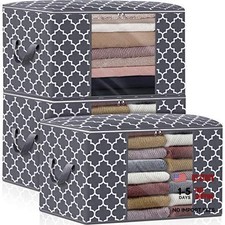 Dark Grey 3x100L Storage Bags - Large Blanket Clothes Organization - 3x100L