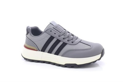 Ssport Herren Grau Komfort Schnürschuhe Freizeit Sneaker Turnschuhe