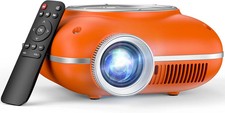 Orange,Mini Projector with Two -Way Bluetooth, Portable Projector, Support1080P