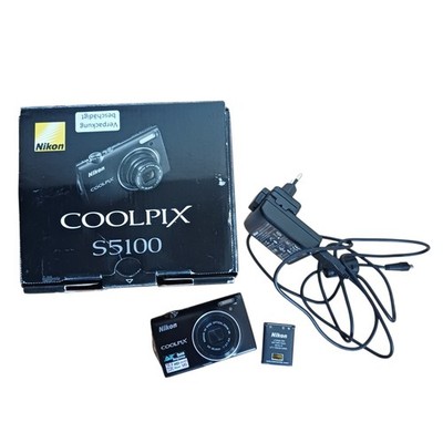 Nikon Coolpix S5100 12.2MP Digitalkamera Schwarz Kamera Beschreibung Lesen!