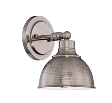 Timarron 9.63 in. 1 Light Antique Nickel Wall Sconce Steel Shade CRAFTMADE