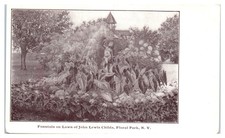Postcard: Fonntain on Lawn of John Lewis Childs, Floral Park, N. Y.