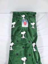 Peanuts Berkshire 60in x 70in Pet Throw Blanket Snoopy Green With Black Dots