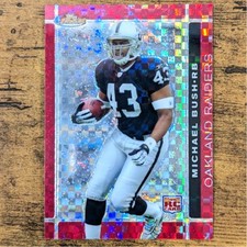 2007 Topps Finest #116 Michael Bush Xfractor RC /25 Oakland Raiders Rookie Card. rookie card picture