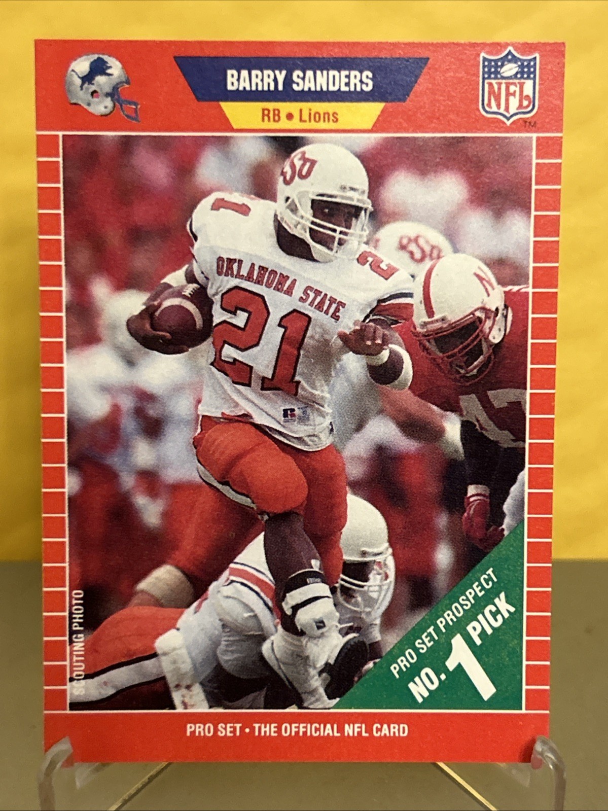 1989 Pro Set Football #494 Barry Sanders Rookie #1 Draft Pick Detroit Lions