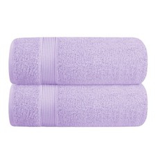 Belizzi Home Cotton 2 Pack Oversized Bath Towel Set 28x55 Large, Dark Purple