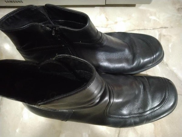Women Gabor Boots Black Leather 36.5 #7V2X