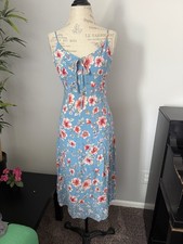 dress Size Medium Women Blue Floral vintage