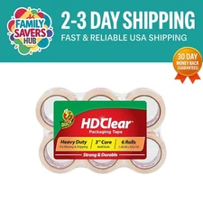 Durable 6-Roll Pack of HD Clear Packing Tape - Ideal for Shipping & Moving
