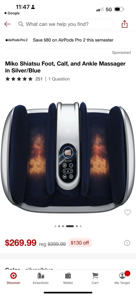 (NUEVO) Masajeador de pies Miko Shiatsu para piernas/pantorrillas/tobillo Foto 2 de 4