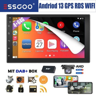 Doppel 2 DIN DAB+ Android 14 4+64G Carplay Autoradio Bluetooth GPS NAVI RDS WiFi