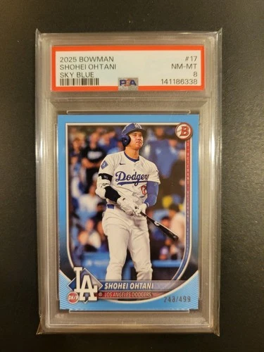 2025 Bowman Shohei Ohtani #17 Sky Blue #/499 - Pop 8 - PSA 8 - MVP - Dodgers