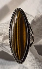 Vintage Native American Ring, Tiger Eye Stone, Sterling Silver