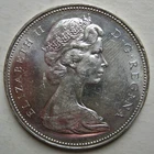 CANADA 1966 QUEEN ELIZABETH II/VOYAGEUR 80% SILVER ONE DOLLAR COIN (KM# 64.1)