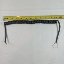 Coiled Cable 10-12 Inch Relaxed Length Black Multi-Conductor Bare Wire Ends