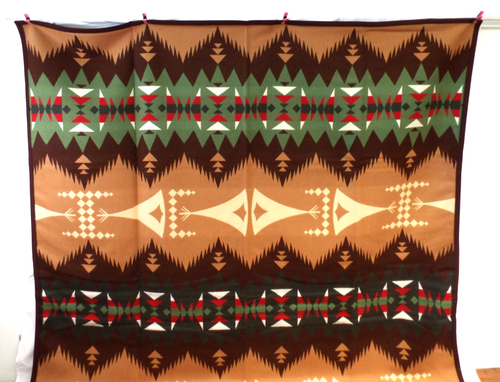 Pendleton Beaver State Teepee Unnapped Wool Blanket 64" x 80" New In Box Brown - Picture 2 of 23