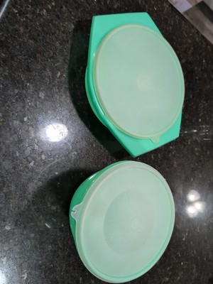 Tupperware Super Crisp-It Lettuce Keeper And Jadeite Green Serving Dish With Lid