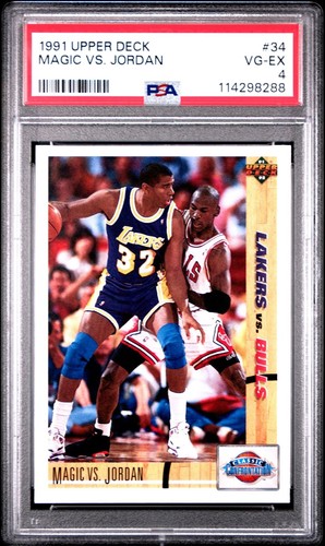 1991 Upper Deck Michael Jordan #34 PSA 4 Chicago Bulls Card Basketball - Zdjęcie 2 z 3