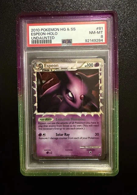 2010 POKEMON UNDAUNTED ESPEON PRIME #81 ULTRA RARE HOLO PSA 8